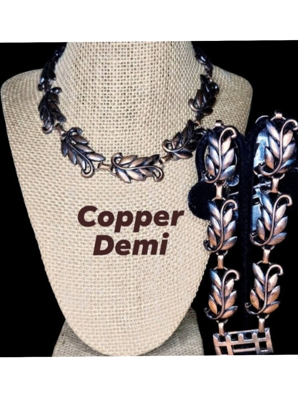 Vtg Copper Necklace and Bracelet Demi